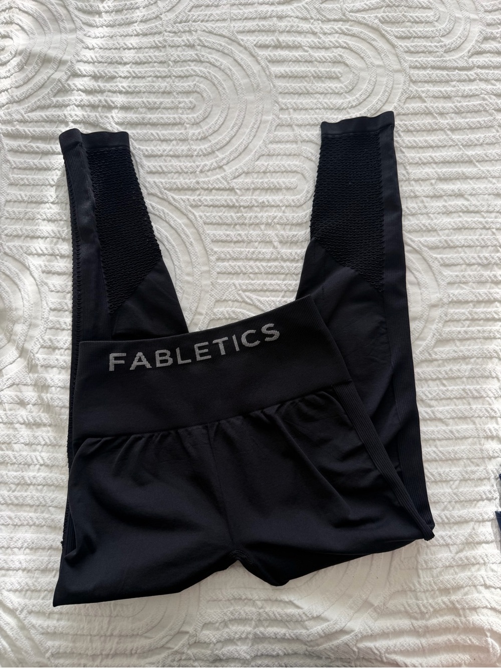 Fabletics Black Seam-Detail High-Rise Leggings